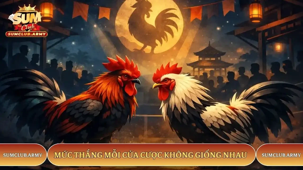 Mức thắng mỗi cửa cược đá gà Sumclub không giống nhau